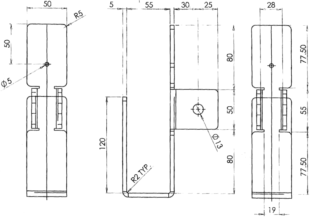 End Bracket Drawing